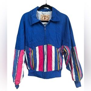 Vintage 90s Rode Walker Jacket Western Tribal Coat Bright‎ Brushpopper